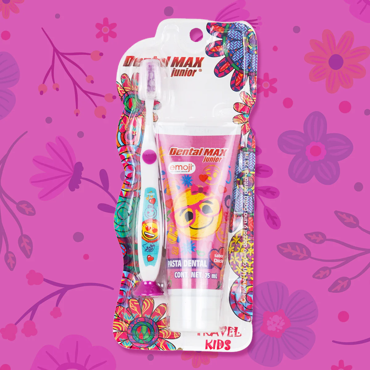 Kit de Viaje para Niños, Dental Max, color Morado - Imagen 2