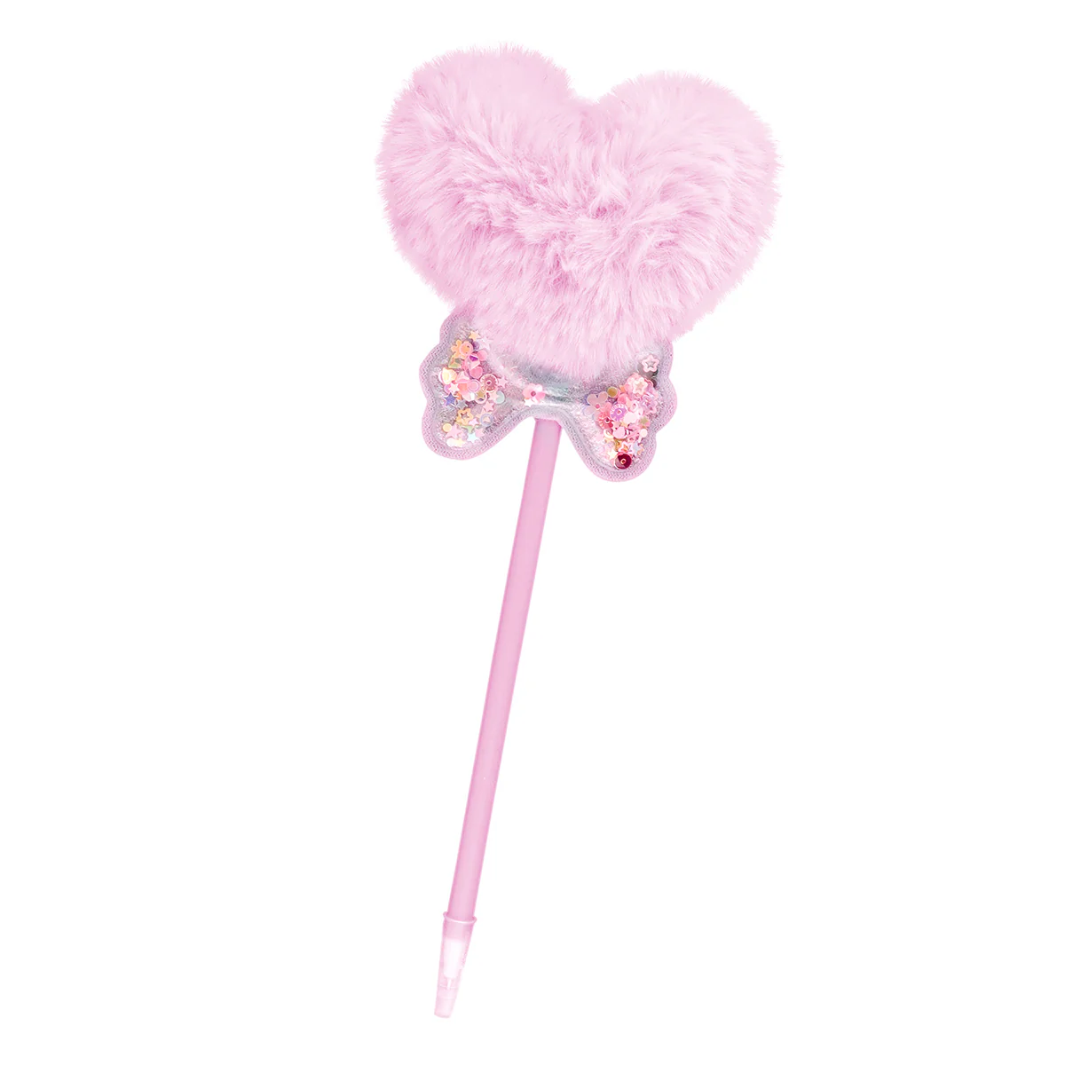 Bolígrafo con Pompón en Forma de Corazón color Rosa - Imagen 3