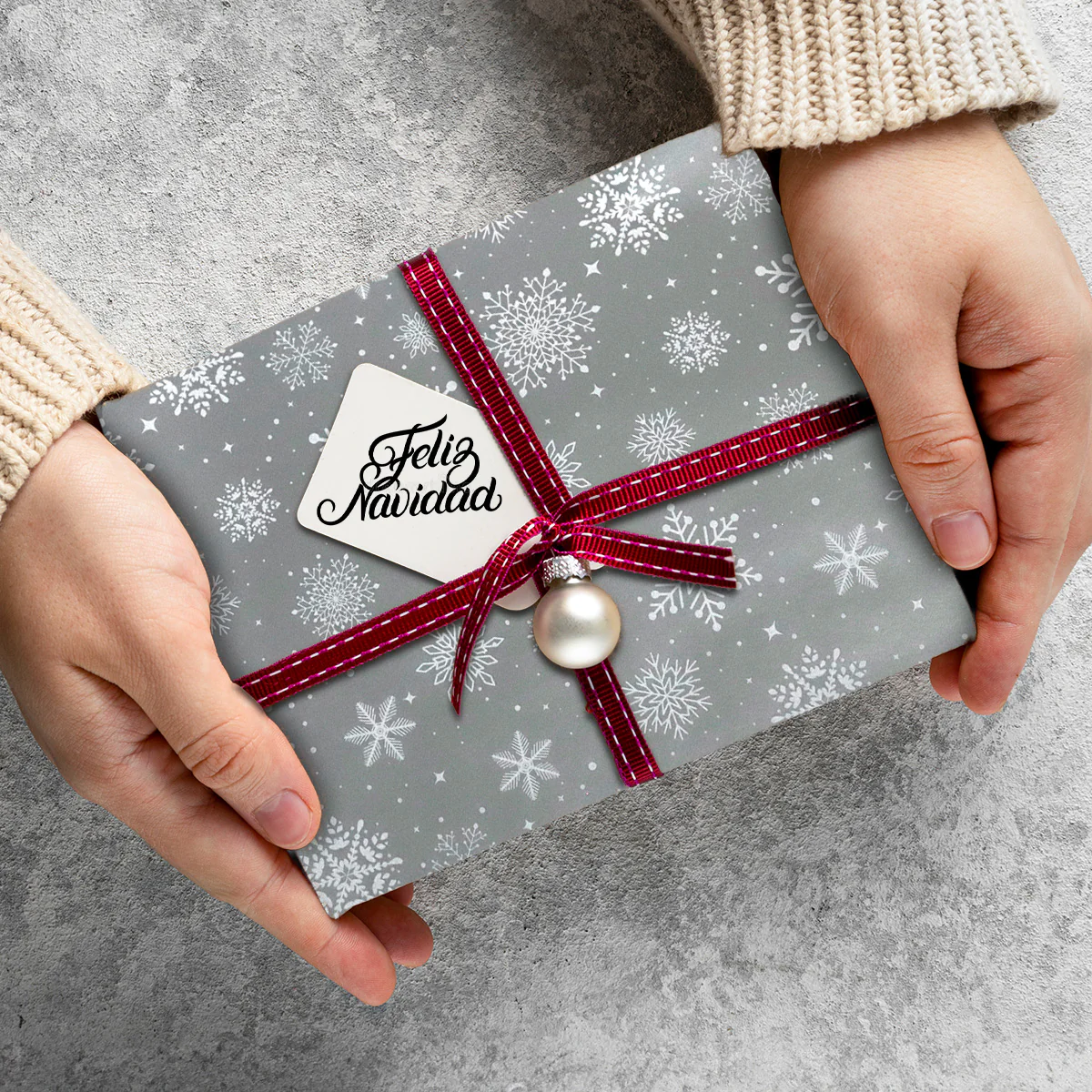 Papel con Diseño de Copos de Nieve para Envolver Regalos