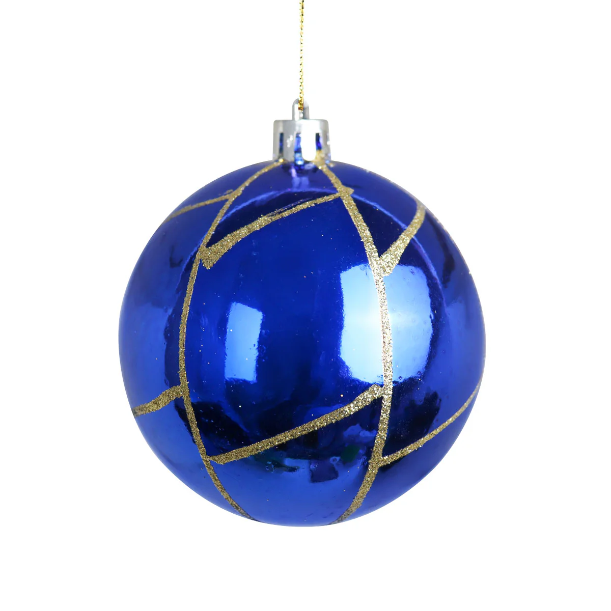Esfera Navideña Decorada color Azul/Oro - Imagen 3