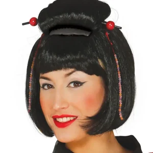 Peluca de Geisha Japonesa Morena