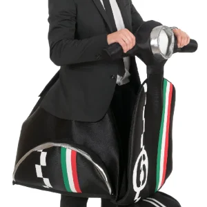 Disfraz sobre Moto Vespa Negra para Adulto