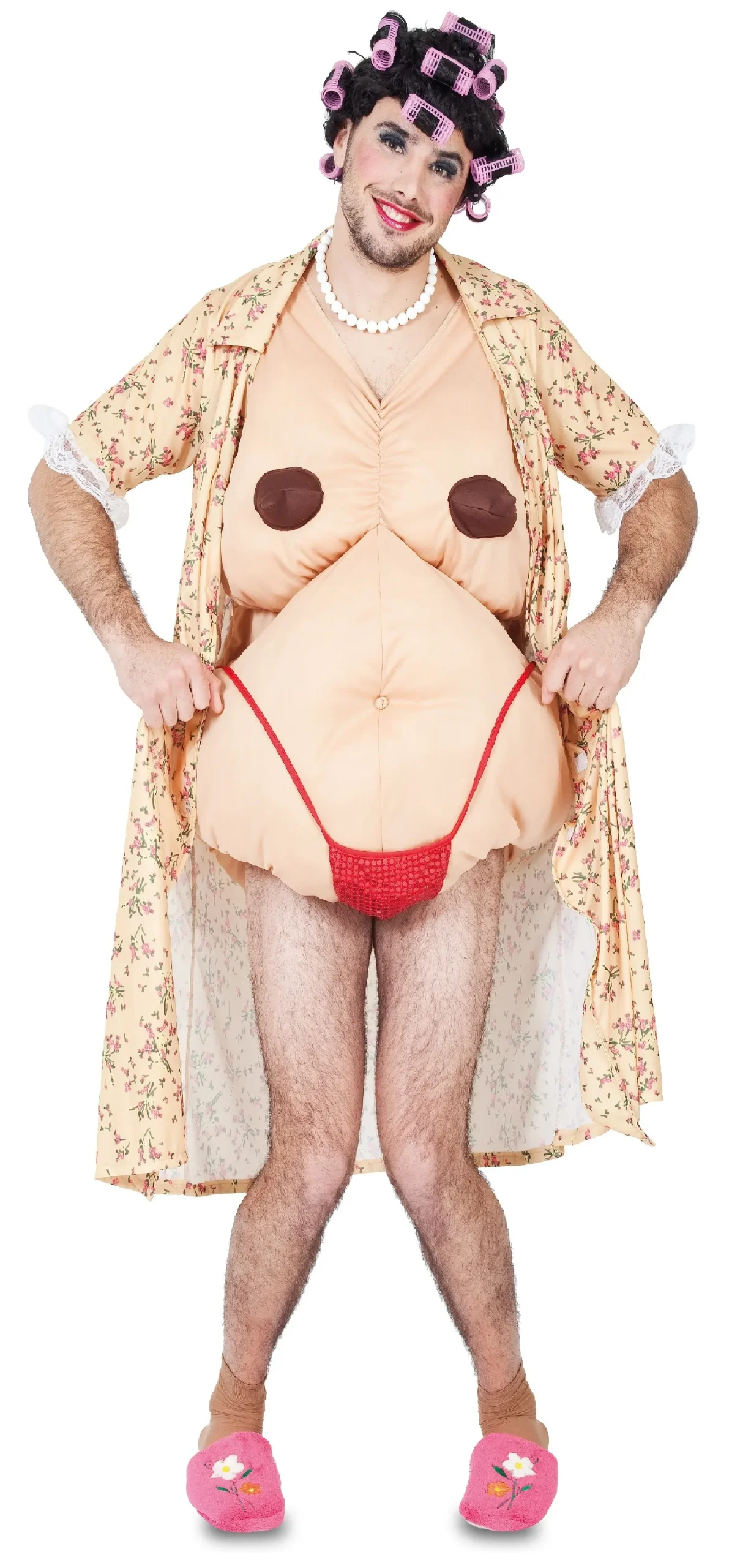 Disfraz de Abuela Exhibicionista para Hombre - Imagen 4