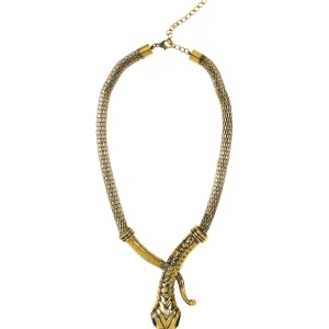 Collar de Egipcia con Forma de Serpiente Dorada