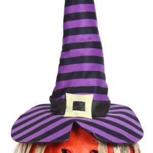 Calabaza con Sombrero de Bruja y Luz