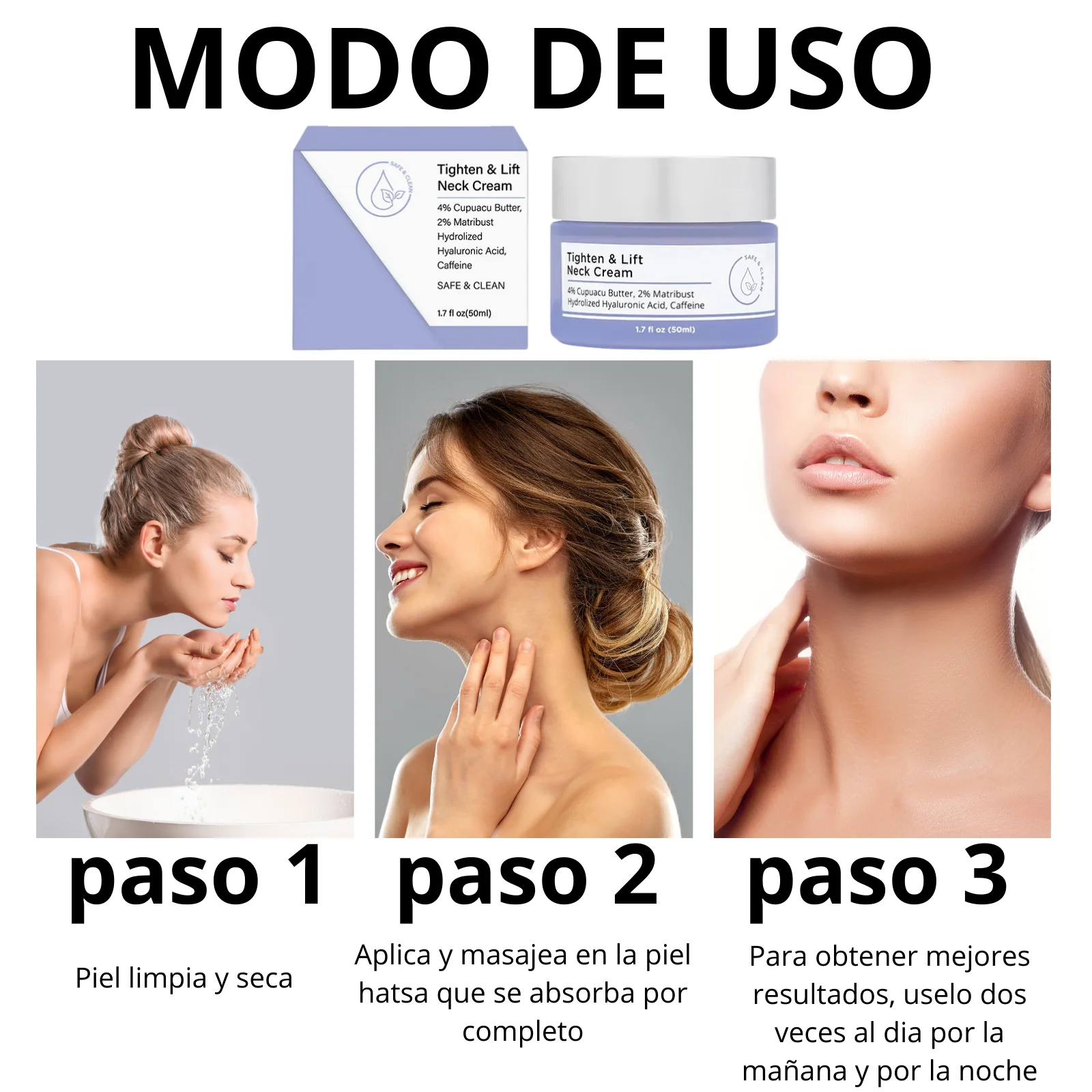 Crema Tensora y Reafirmante para Cuello - Imagen 3