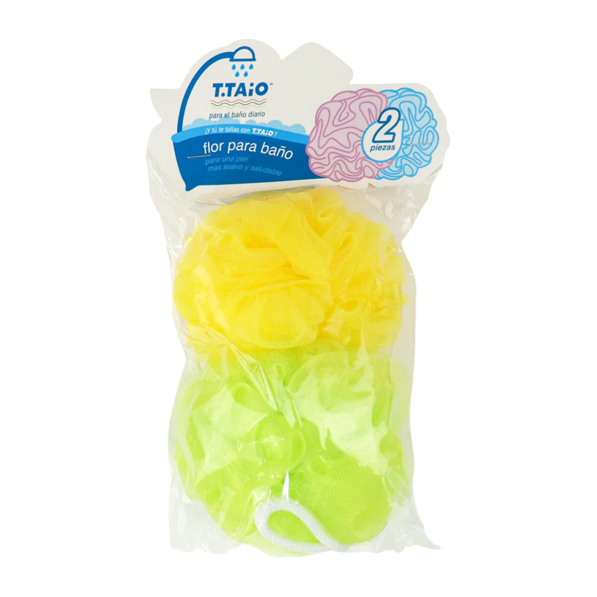 Esponja color Amarillo/Verde para Baño, 2pzas - Imagen 3