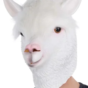 Máscara de Llama Blanca con Pelo