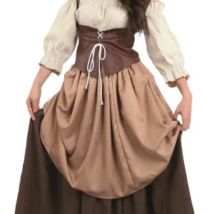Disfraz de Campesina Medieval Marrón para Mujer
