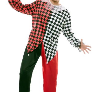 Disfraz de Arlequín Rojo y Negro para Hombre